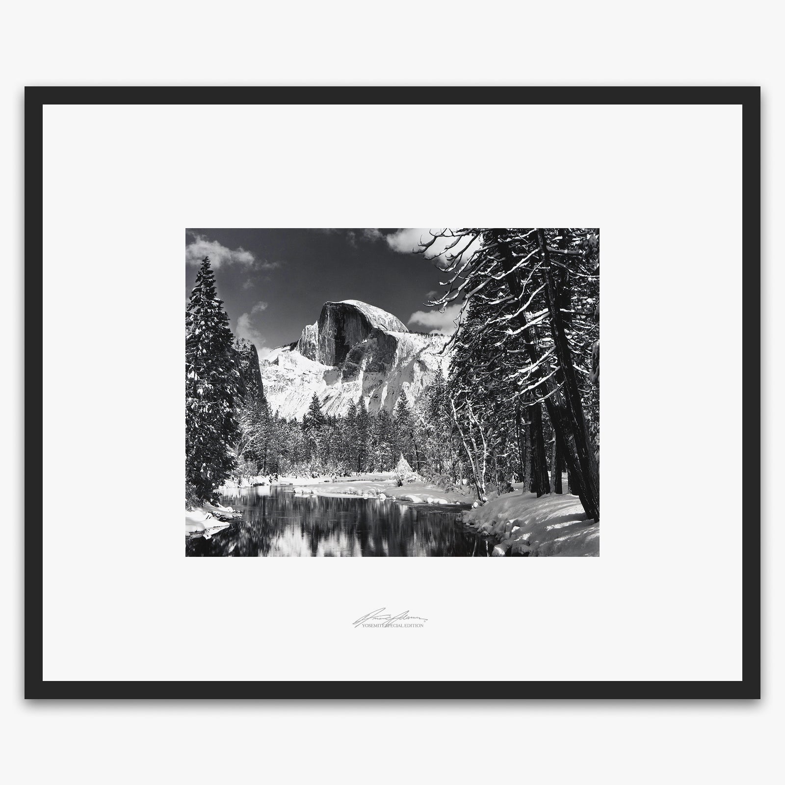 Half Dome, Merced River, Winter.