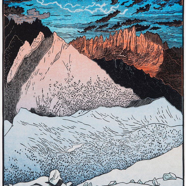 Minarets Crest from Below Mt. Elektra Shop Tom Killion