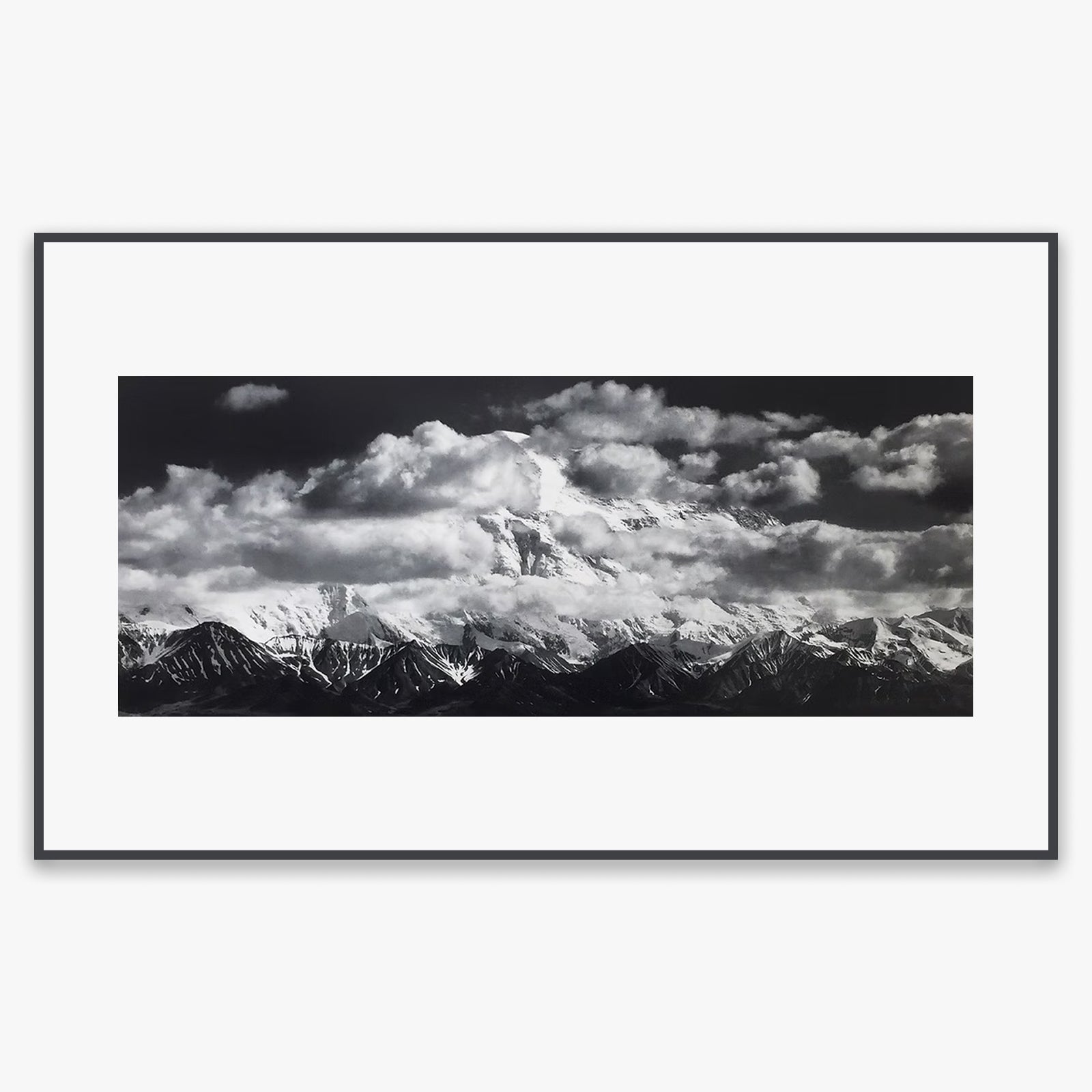 Mt. McKinley, Clouds Shop: Poster Ansel Adams Overmatted & Framed Poster Contrast Gray Metal