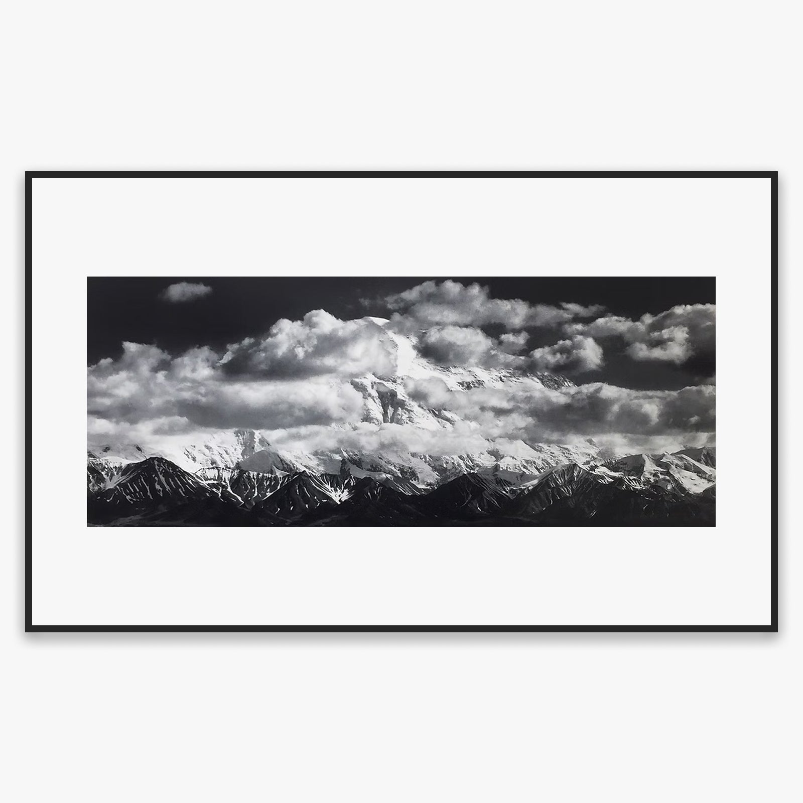 Mt. McKinley, Clouds Shop: Poster Ansel Adams Overmatted & Framed Poster Matte Black Metal