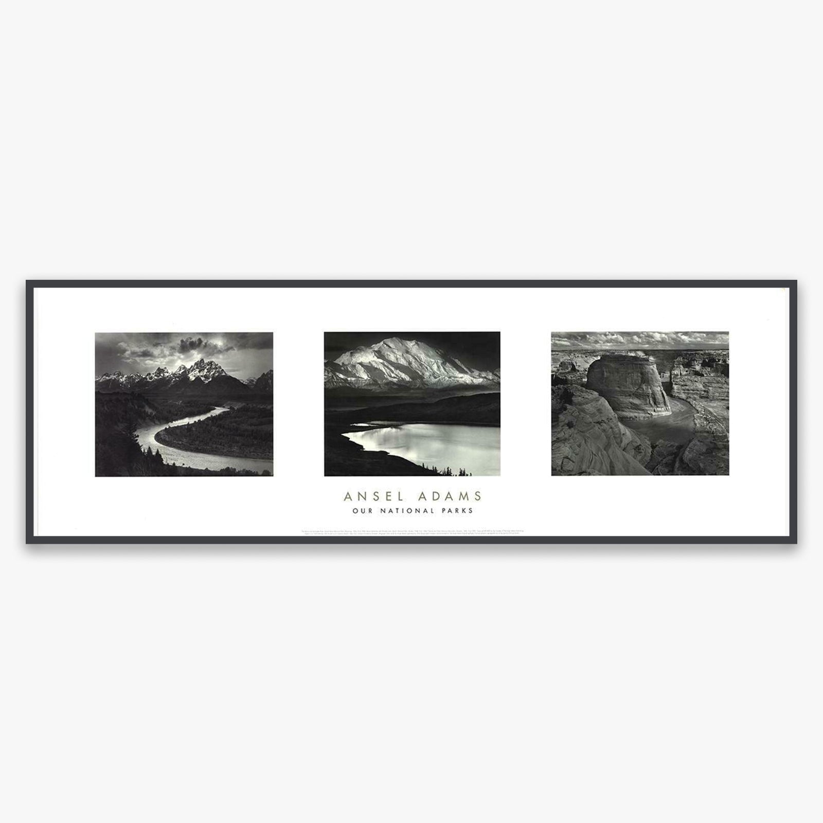 Our National Parks Shop: Poster Ansel Adams Framed Poster Contrast Gray Metal