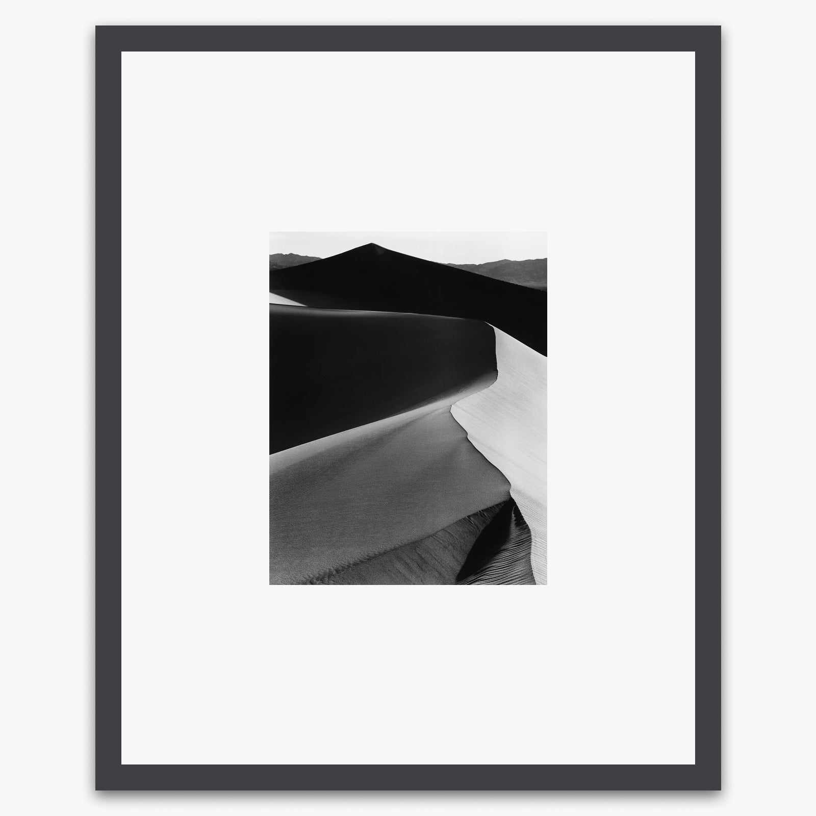 Sand Dunes, Sunrise Death Valley Shop_Small_Print Ansel Adams Contrast Gray Metal
