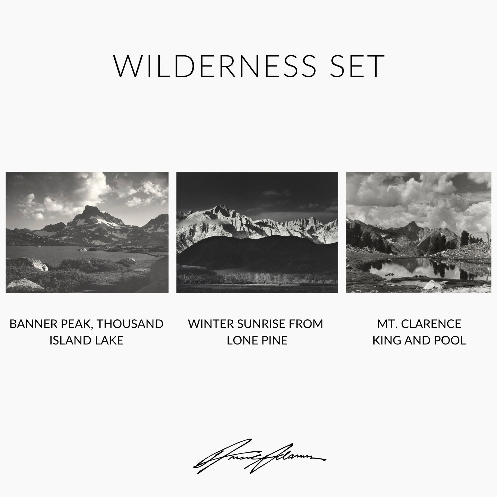 Wilderness Set Modern Replica Prints Ansel Adams