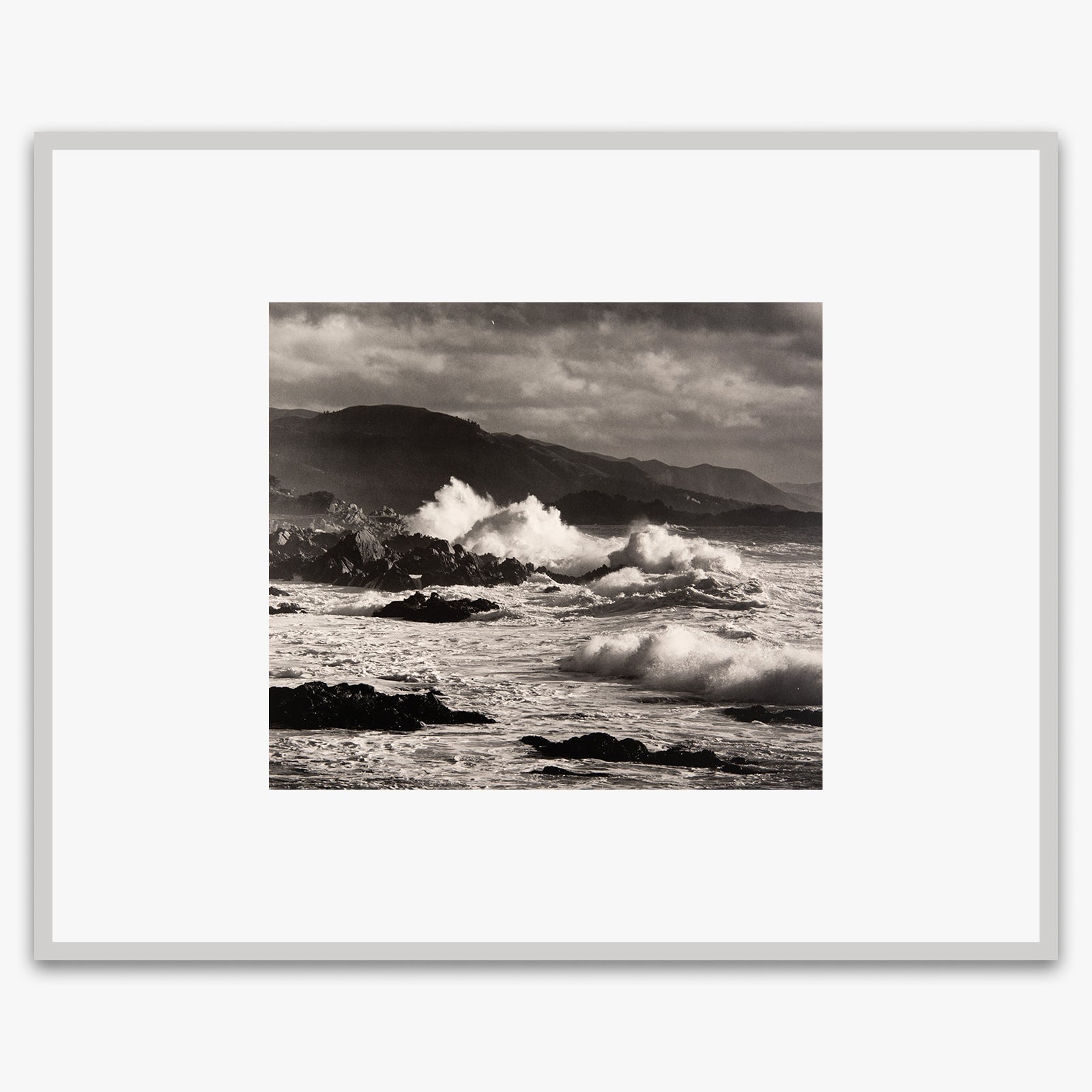 Breaking Waves, Pebble Beach Shop_Medium_Print Ansel Adams German Silver Metal 