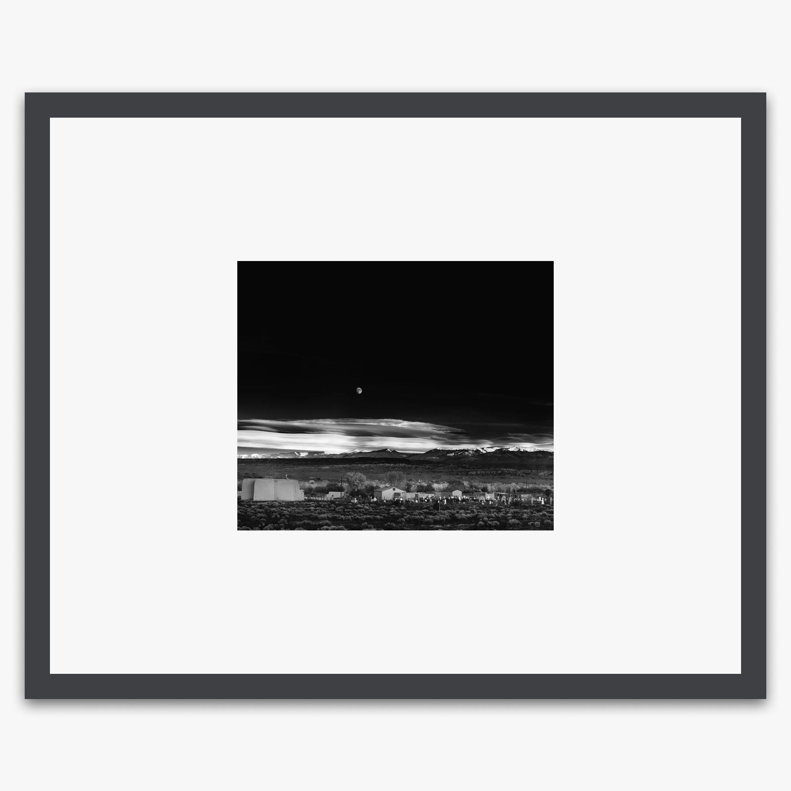 Moonrise, Hernandez Shop_Small_Print Ansel Adams Contrast Gray Metal 