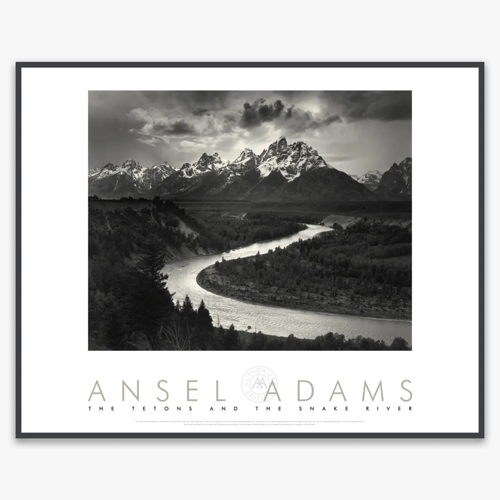 Tetons and Snake River Shop: Poster Ansel Adams Framed Poster Contrast Gray Metal Frame 