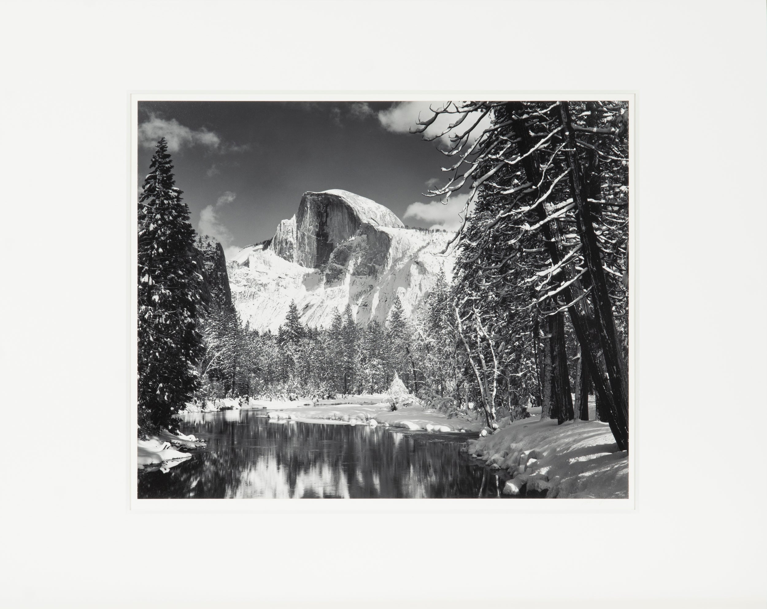 Half Dome, Merced River, Winter Original Photograph Ansel Adams 