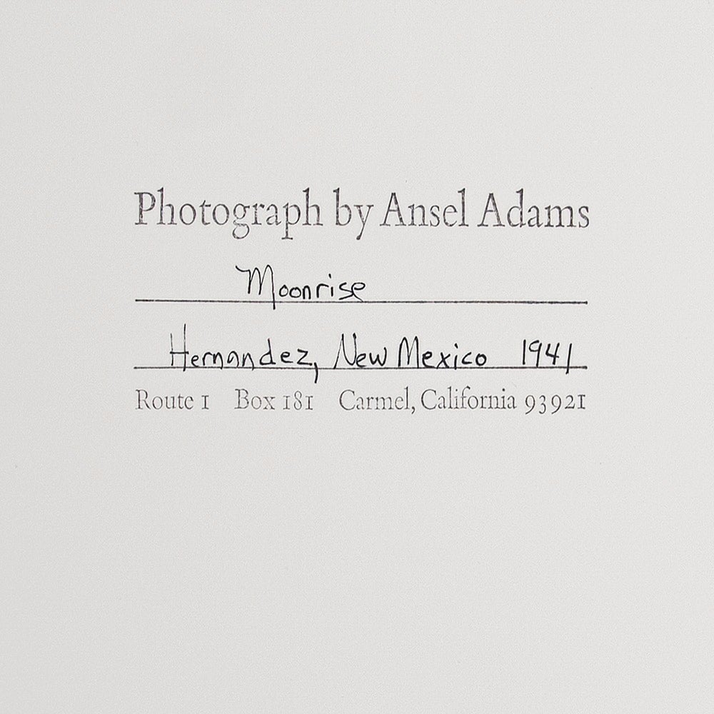 Moonrise Hernandez, New Mexico Original Photograph Ansel Adams 
