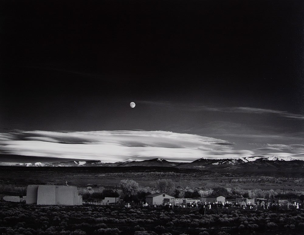 Moonrise Hernandez, New Mexico Original Photograph Ansel Adams 