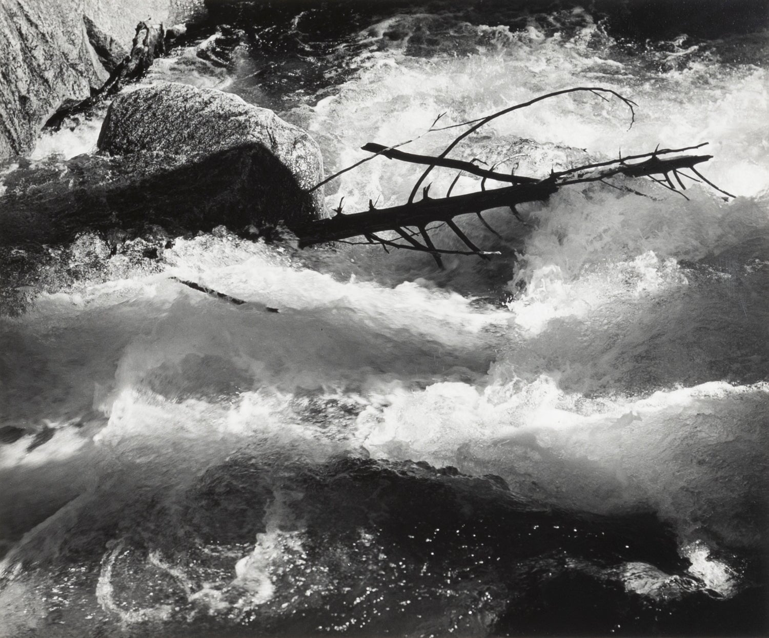Rushing Water, Merced River Original Photograph Ansel Adams 