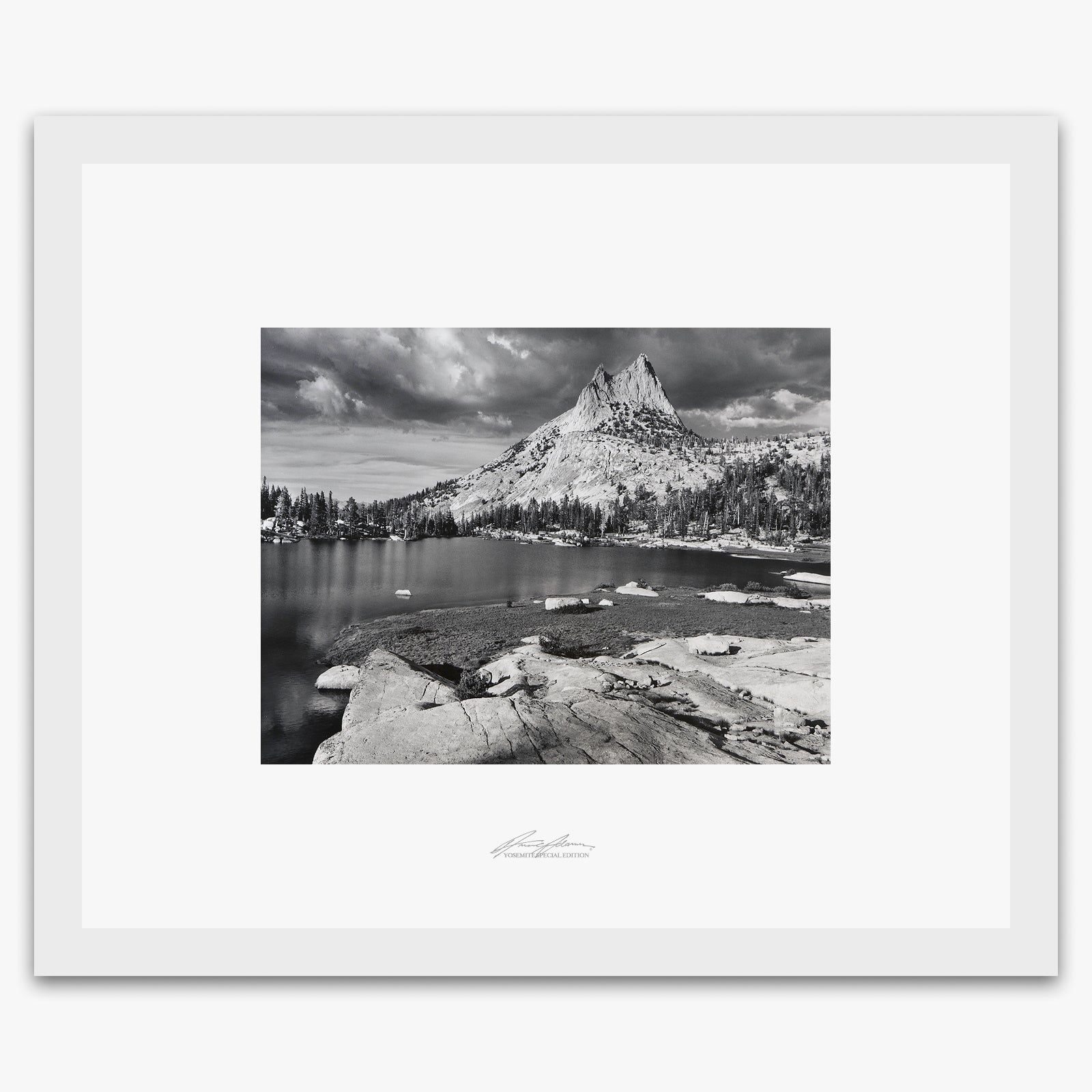 Cathedral Peak and Lake Shop_Repro_SEP The Ansel Adams Gallery Framed Standard White Wood 