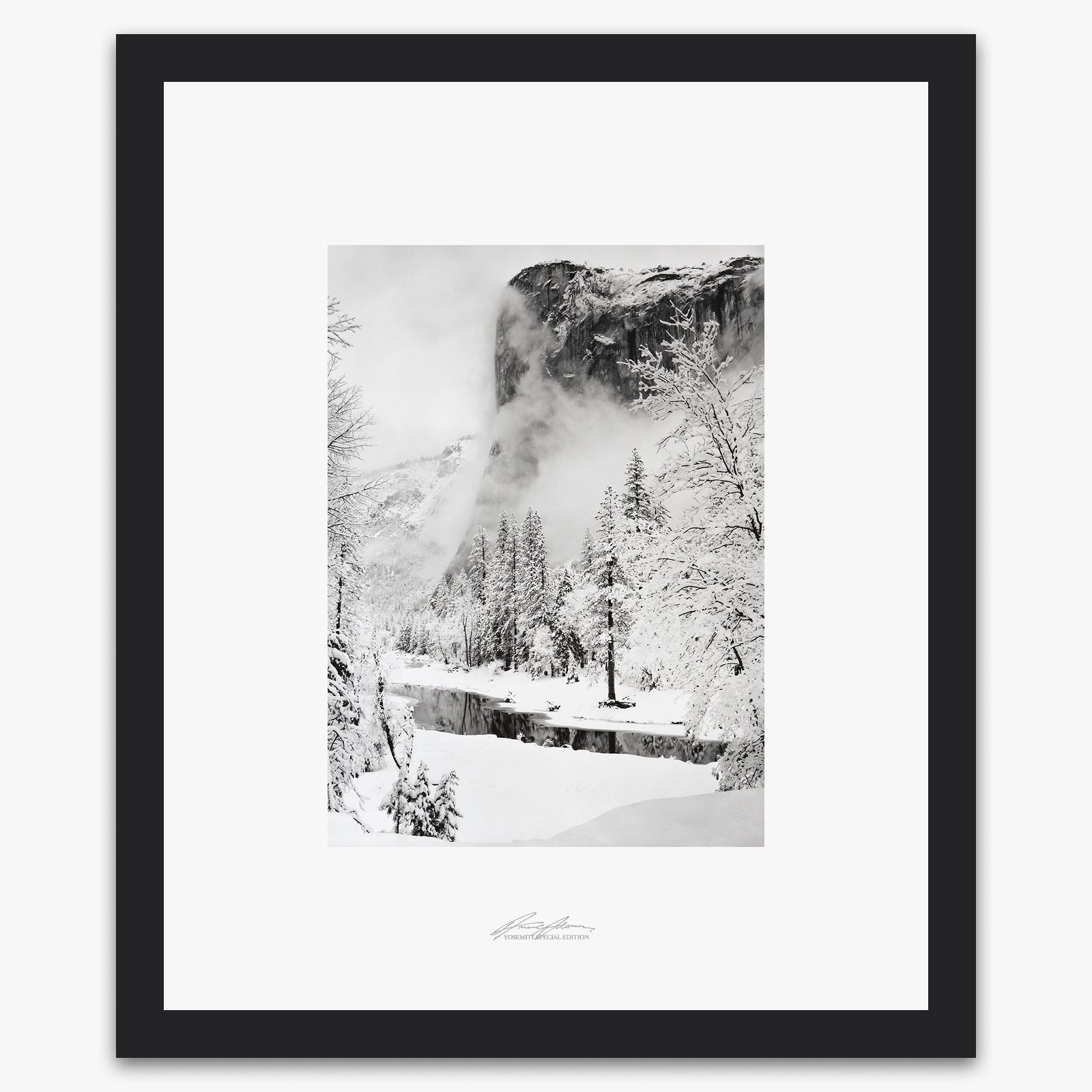 El Capitan, Winter Shop_Repro_SEP The Ansel Adams Gallery Framed Standard Black Wood 