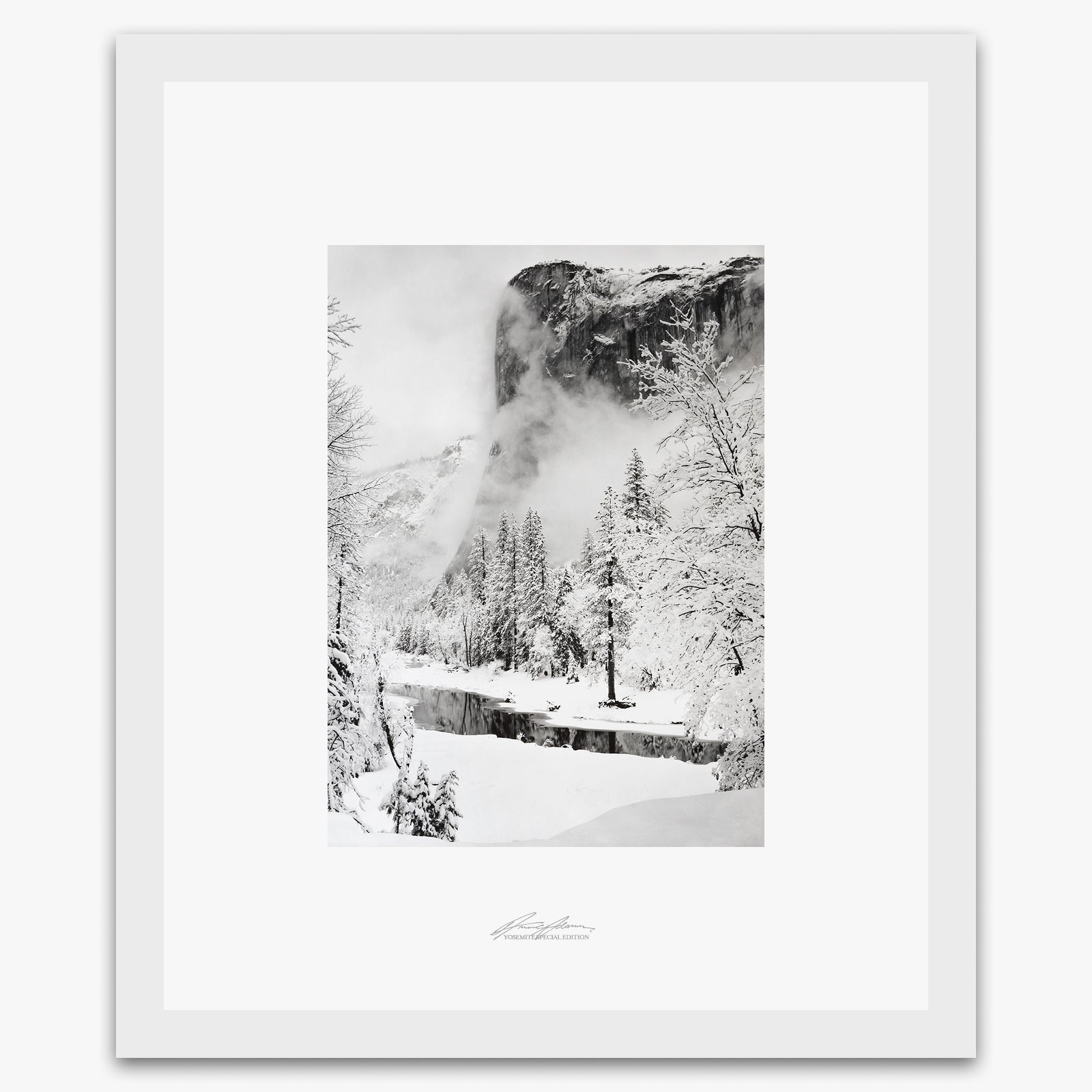 El Capitan, Winter Shop_Repro_SEP The Ansel Adams Gallery Framed Standard White Wood 