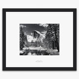 Half Dome, Merced River, Winter Shop_Repro_SEP The Ansel Adams Gallery Framed Standard Black Wood 