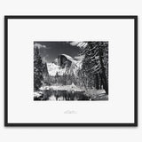 Half Dome, Merced River, Winter Shop_Repro_SEP The Ansel Adams Gallery Framed Standard Matte Black Metal 