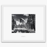 Half Dome, Merced River, Winter Shop_Repro_SEP The Ansel Adams Gallery Framed Standard White Wood 