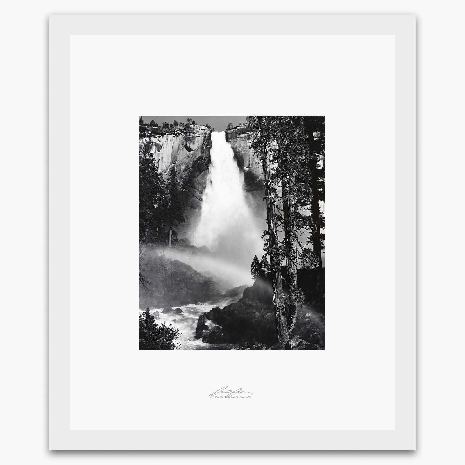 Nevada Fall, Rainbow Shop_Repro_SEP The Ansel Adams Gallery Framed Standard White Wood 