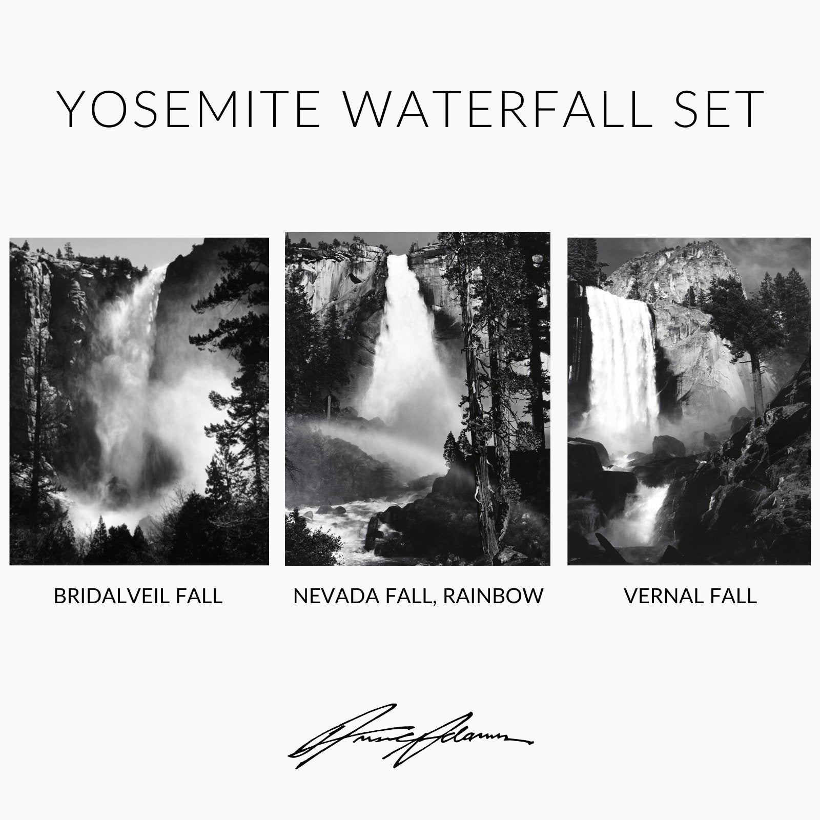 Yosemite Waterfall Set Shop_Repro_SEP Ansel Adams 