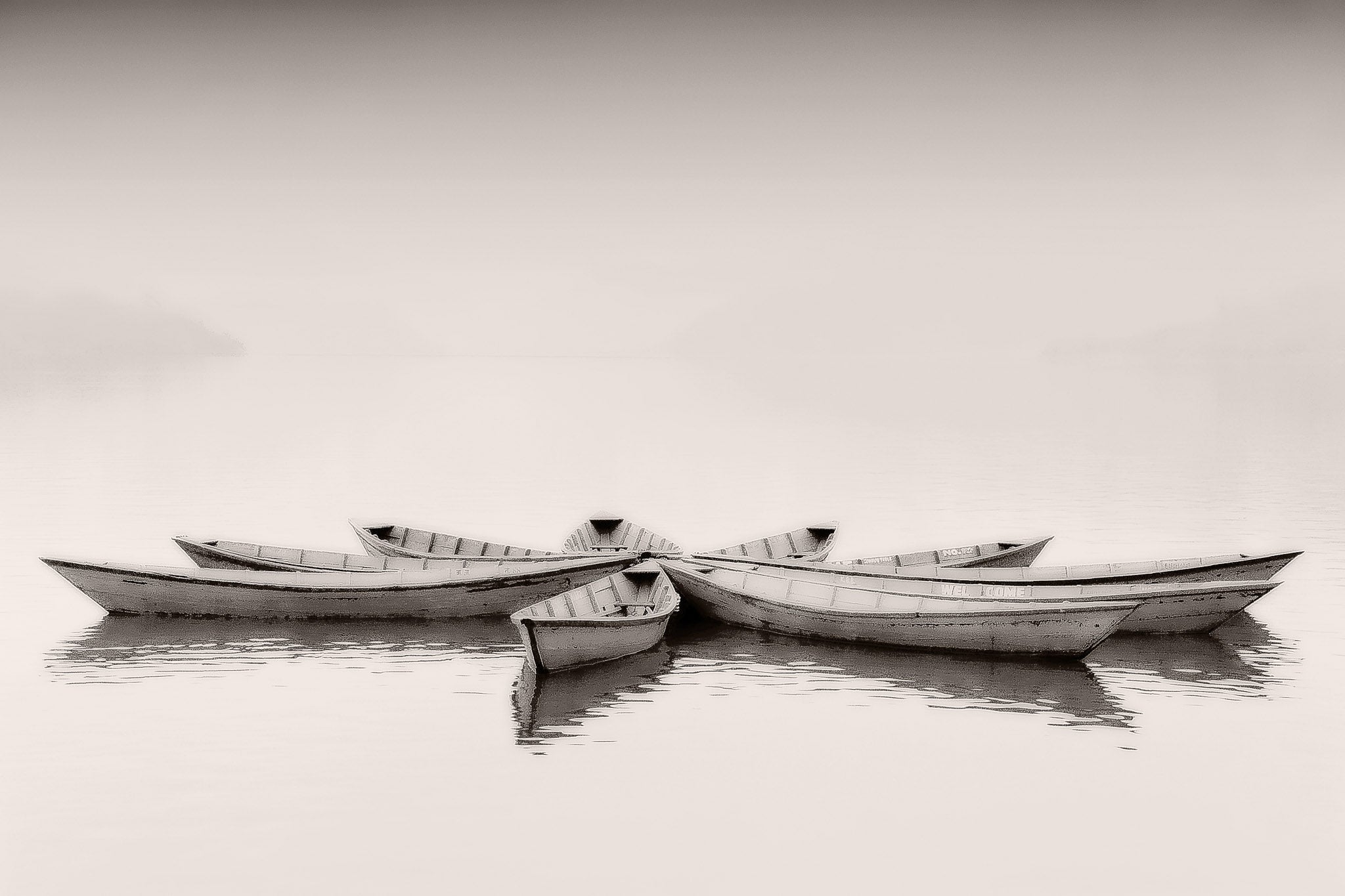 Boats at Pokhara, Nepal Shop_Represented_Artist Dan Burkholder 