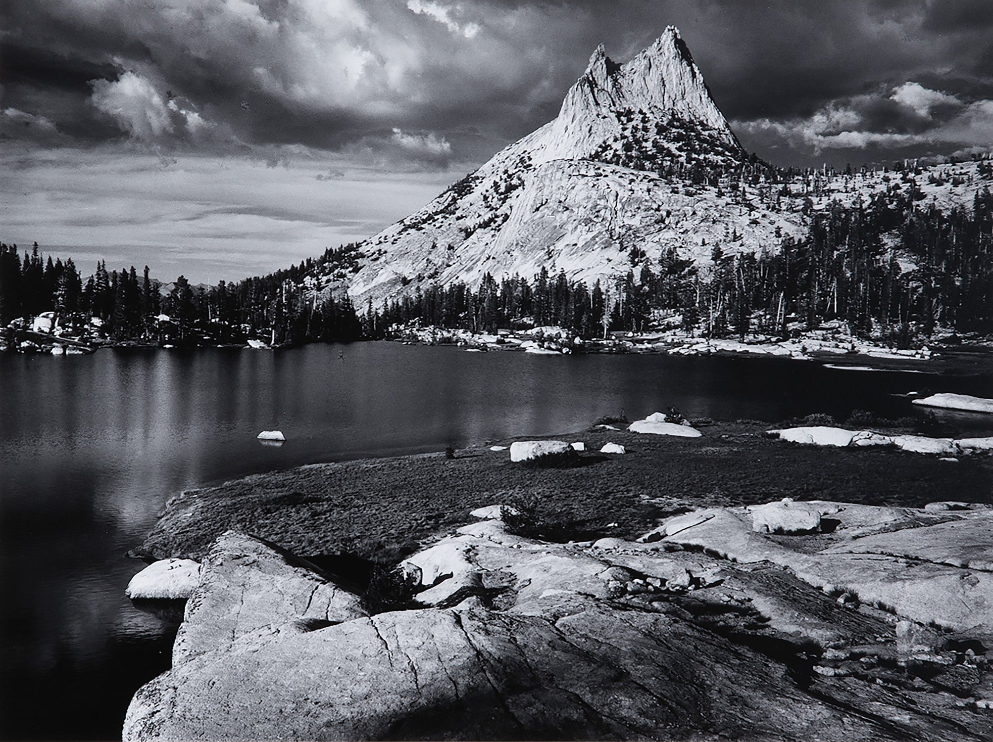 Cathedral Peak and Lake Original Photograph Ansel Adams 