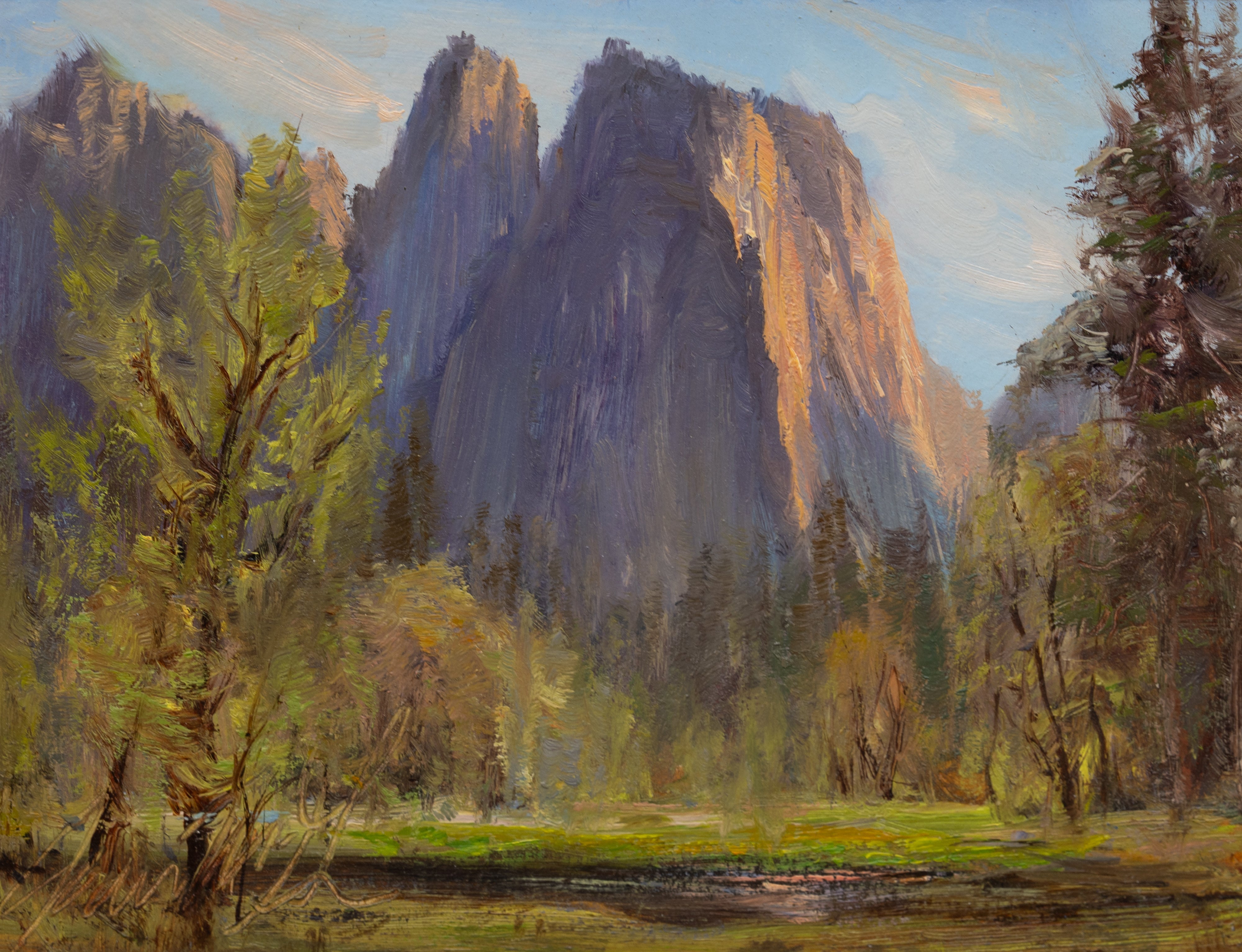 Cathedral Rocks and Woski Pond at Sunset Shop_Represented_Artist James McGrew 