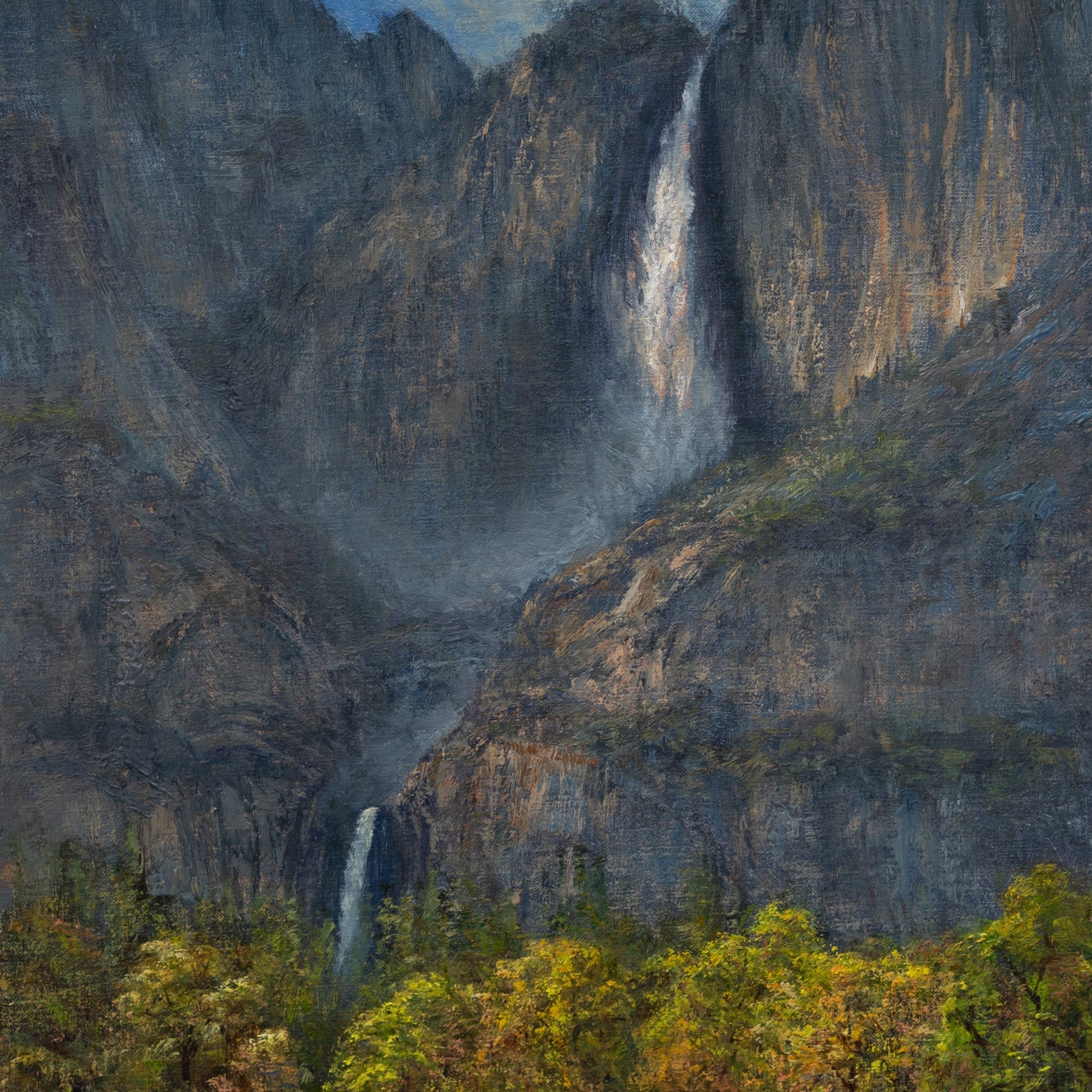 Dappled Light on Upper Yosemite Fall Shop_Represented_Artist James McGrew 
