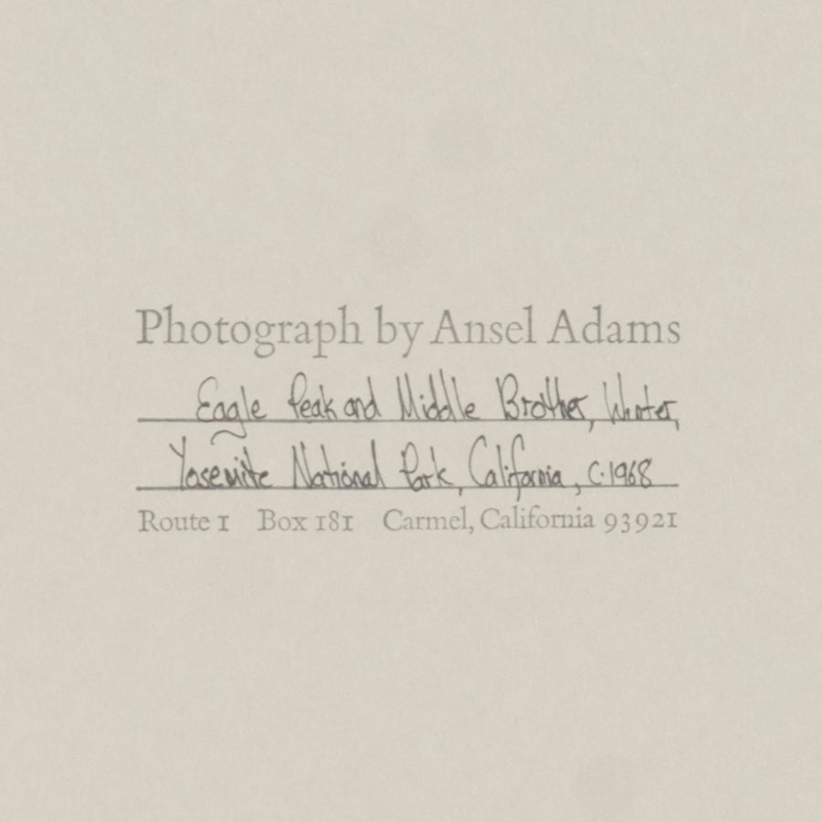 Eagle Peak and Middle Brother Original Photograph Ansel Adams 