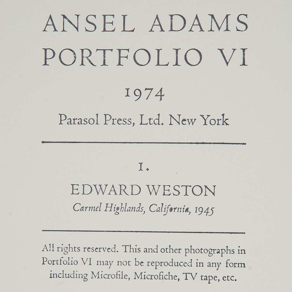 Edward Weston, Carmel Highlands Original Photograph Ansel Adams 