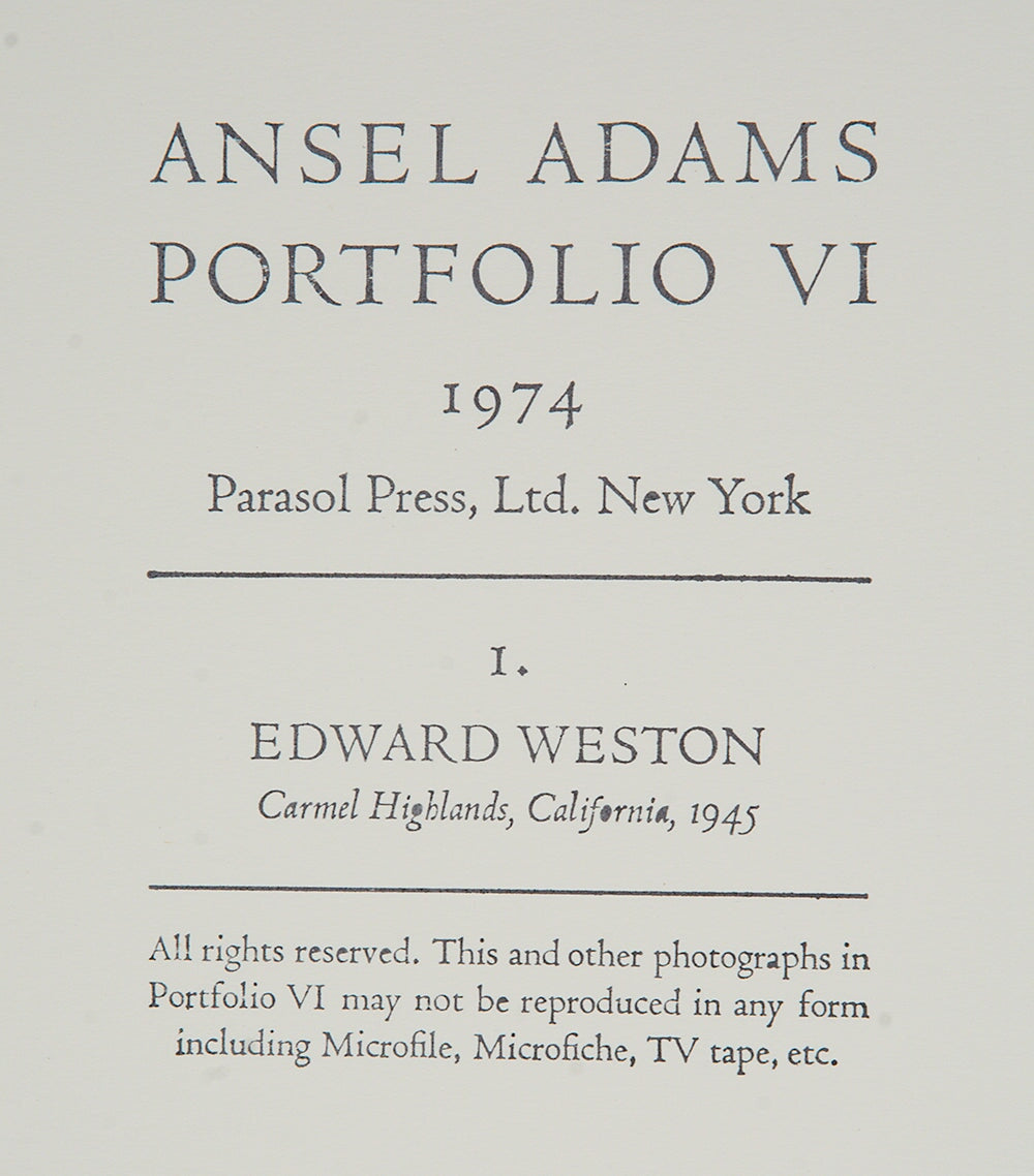 Edward Weston, Carmel Highlands Original Photograph Ansel Adams 