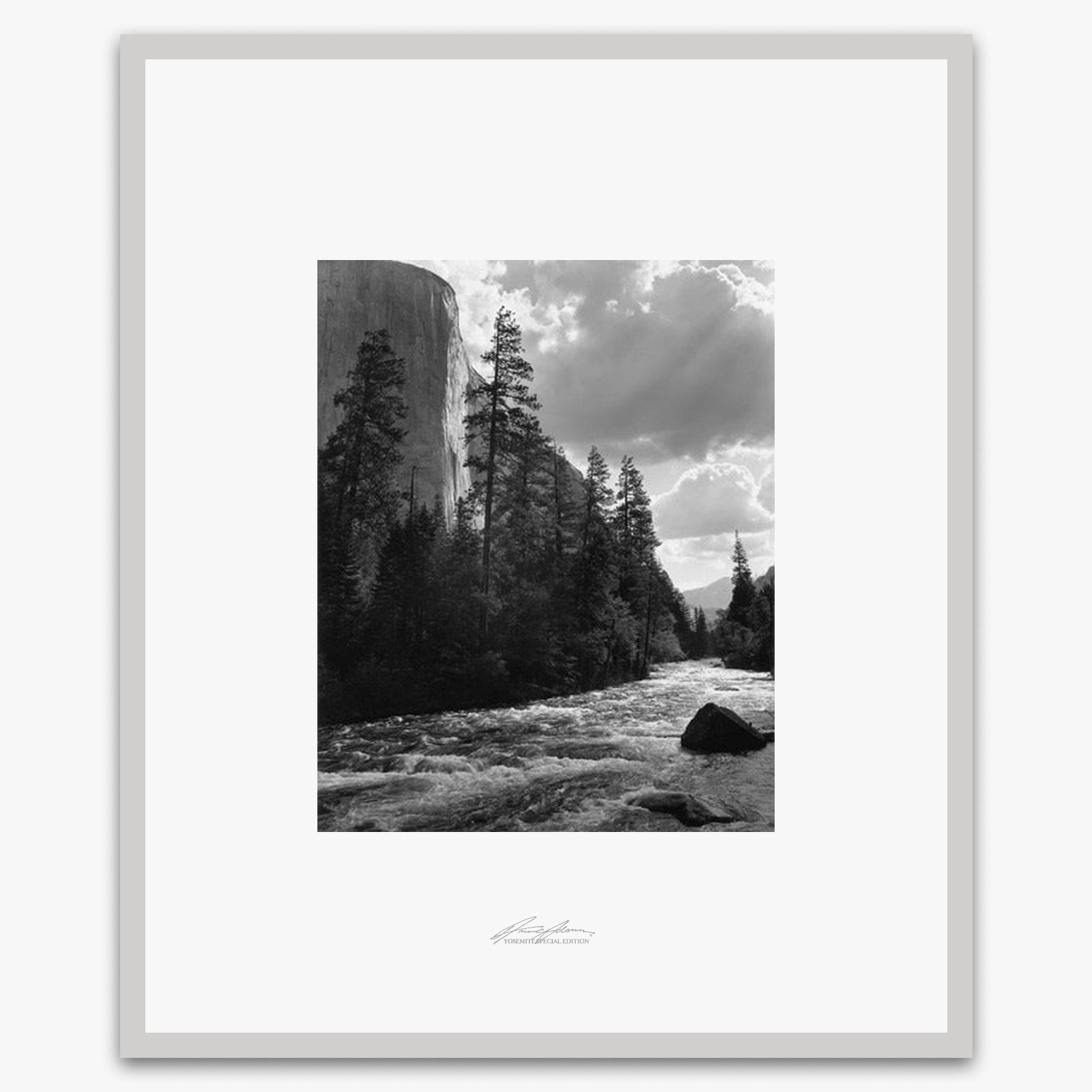 El Capitan, Merced River, Clouds Shop_Repro_SEP The Ansel Adams Gallery Framed Standard German Silver Metal 