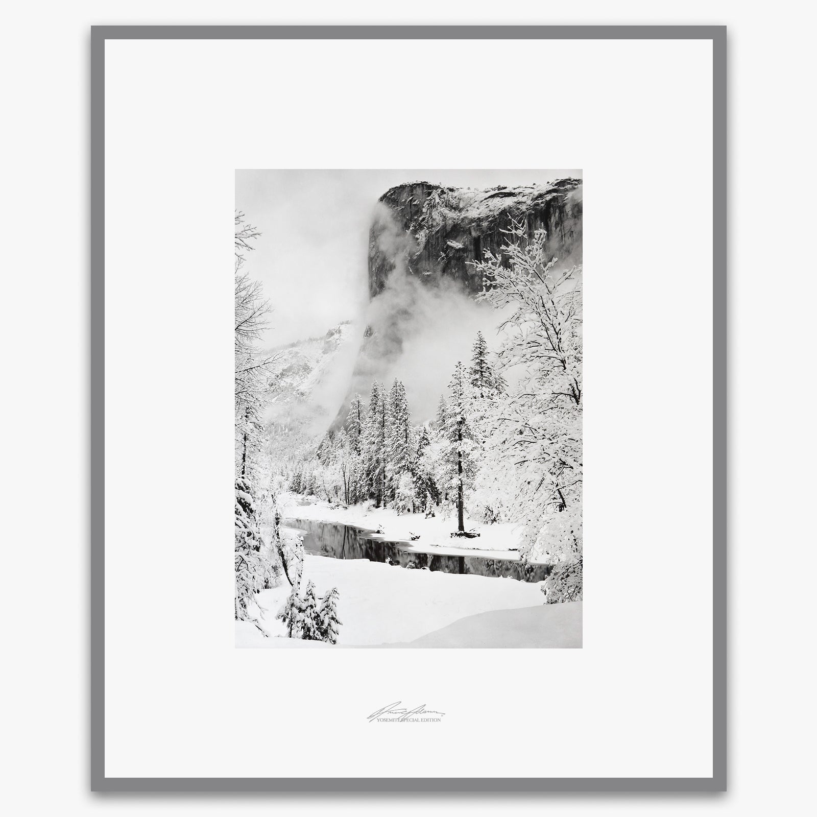 El Capitan, Winter Shop_Repro_SEP The Ansel Adams Gallery Framed Standard Premium Gray Welded Frame 