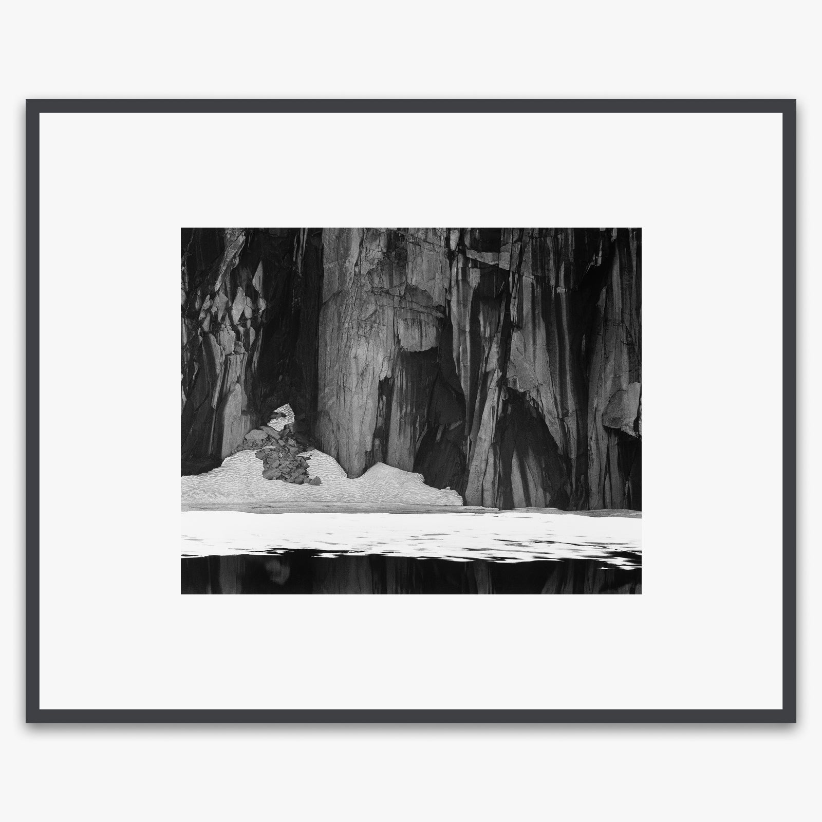 Frozen Lake and Cliffs Shop_Medium_Print The Ansel Adams Gallery Contrast Gray Metal 