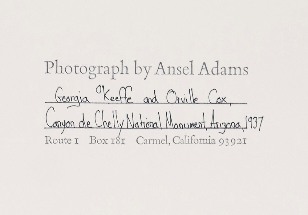 Georgia O’Keeffe and Orville Cox, Canyon de Chelly National Monument Original Photograph Ansel Adams 