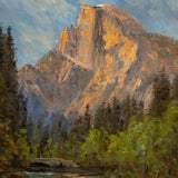 Half Dome at Sunset, Spring along the Merced River Shop_Represented_Artist James McGrew 
