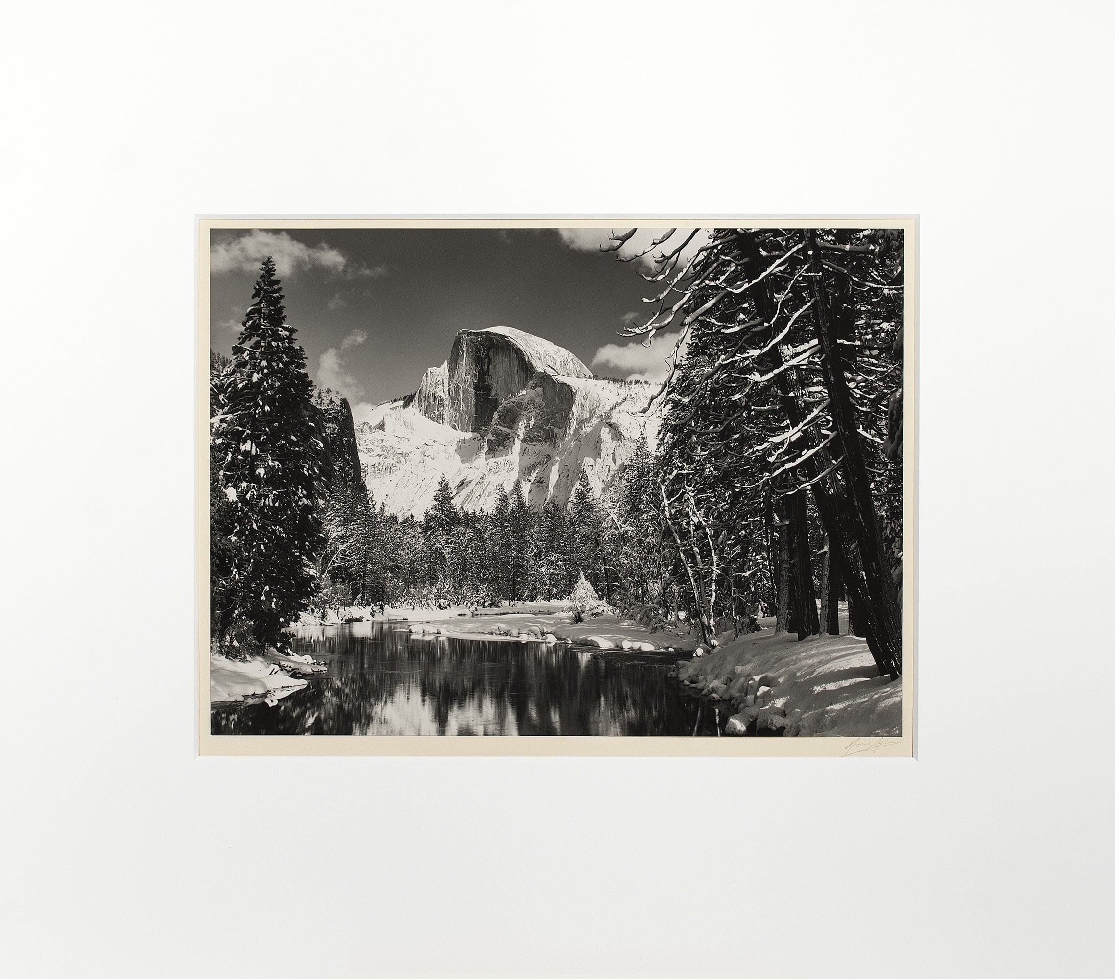 Half Dome, Merced River, Winter Original Photograph Ansel Adams 