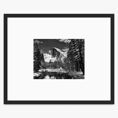 Half Dome, Merced River, Winter Shop_Small_Print Ansel Adams Matte Black Metal 