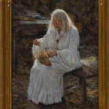 Julia Parker Weaving at the Yosemite Museum/Indian Village Shop_Represented_Artist James McGrew 