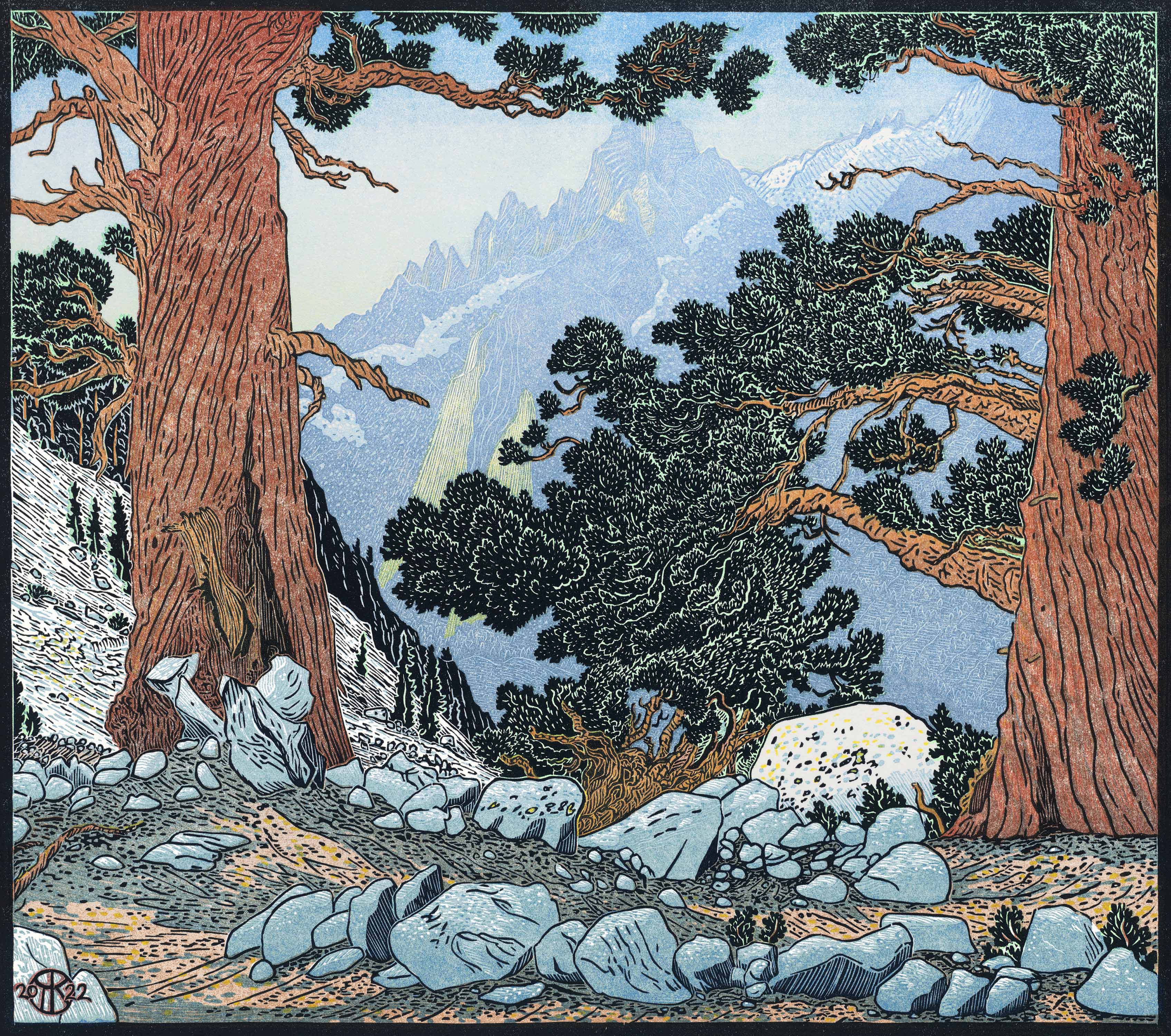 Junipers above Le Conte Canyon Shop_Represented_Artist Tom Killion 