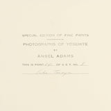 Lake Tenaya - Signed Special Edition Photograph Signed_SEP Ansel Adams 