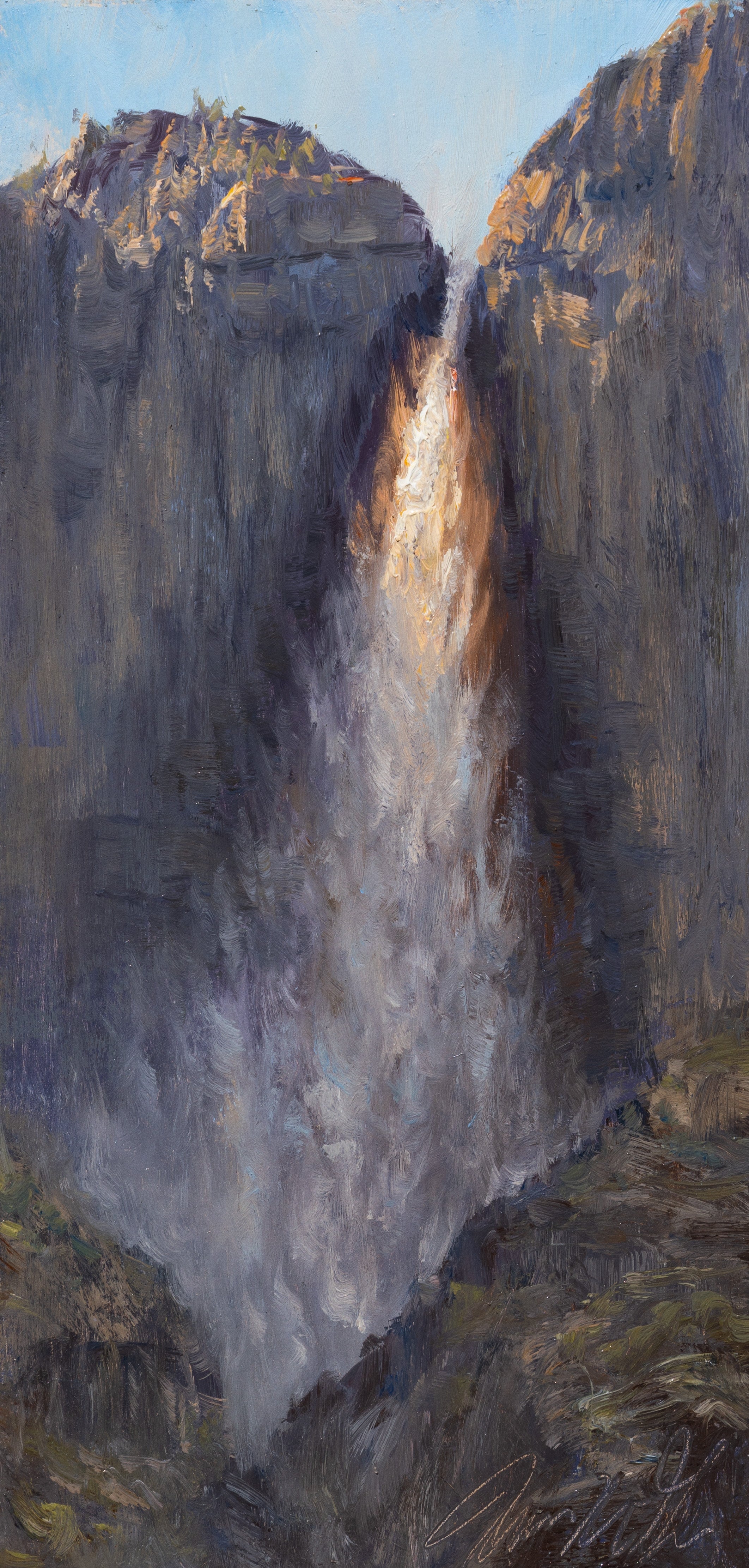 Last Touch of Light on Upper Yosemite Fall Shop_Represented_Artist James McGrew 