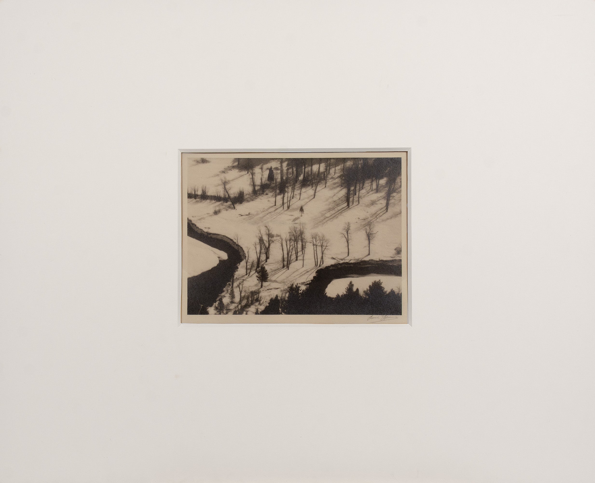 Merced River, Snow, from Columbia Point Original Photograph Ansel Adams 