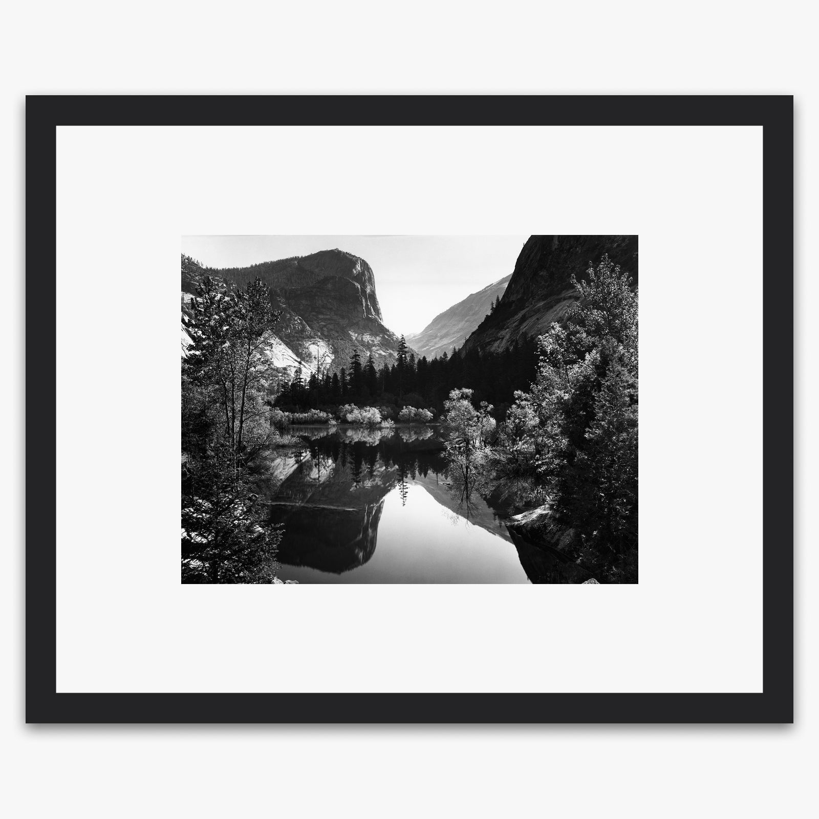 Mirror Lake and Mt. Watkins Shop_Medium_Print The Ansel Adams Gallery Black Wood 