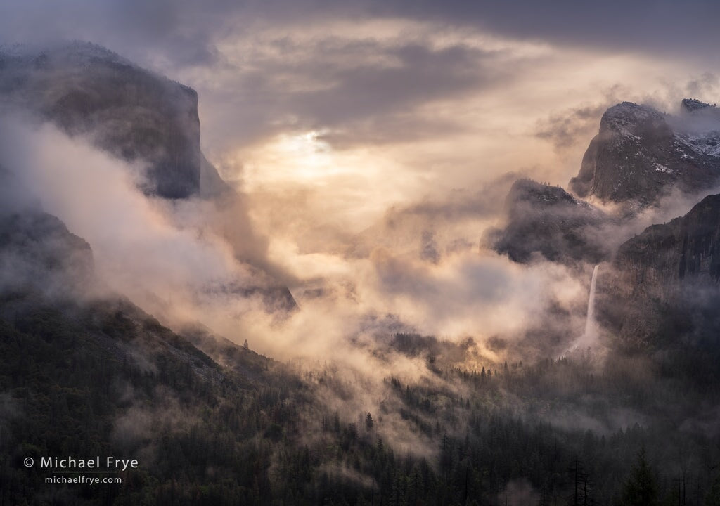 Misty Sunrise from Tunnel View Shop_Represented_Artist Michael Frye 