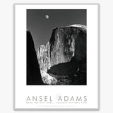 Moon and Half Dome Shop: Poster Ansel Adams Framed Poster German Silver Metal 