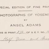 Moon and Half Dome - Signed Special Edition Photograph Signed_SEP Ansel Adams 