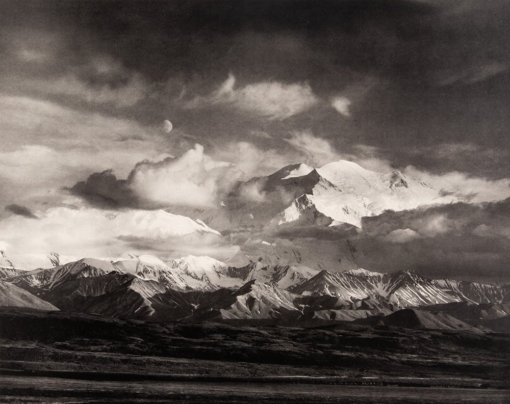 Moon and Mount McKinley