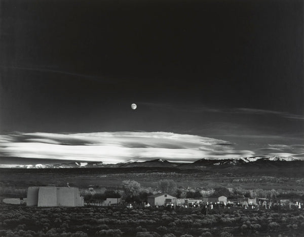 アンセル・アダムス　「月の出 、ニューメキシコ州ヘルナンデス」ビンテージポスター Moonrise, Hernandez, New Mexico – The Ansel Adams Gallery
