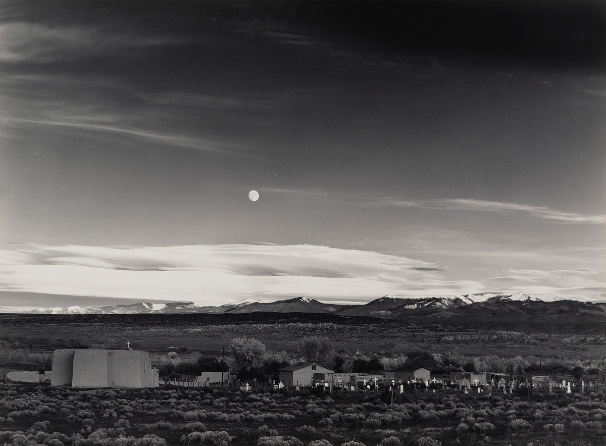 Moonrise Hernandez, New Mexico Original Photograph Ansel Adams 