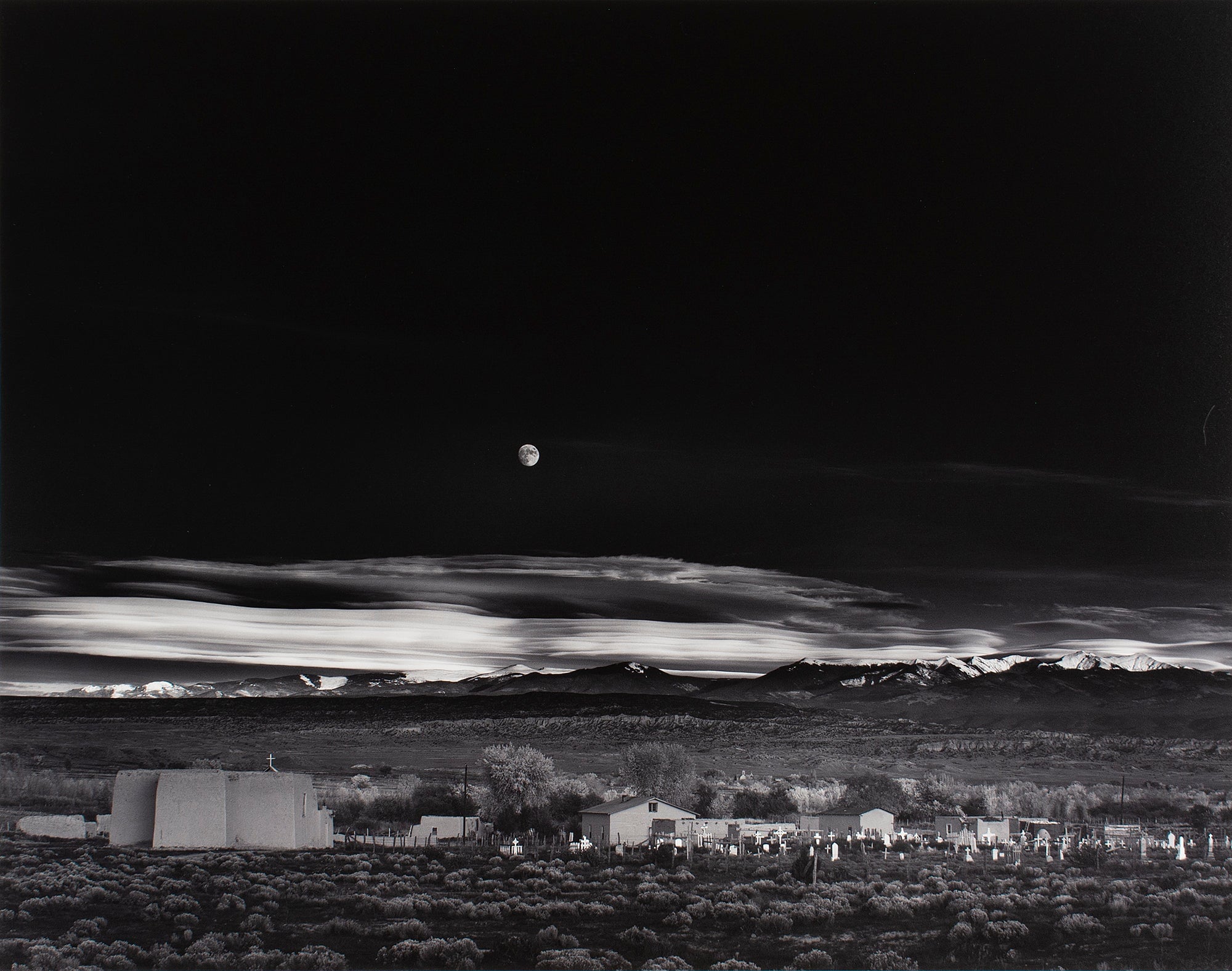 Moonrise Hernandez, New Mexico Original Photograph Ansel Adams 