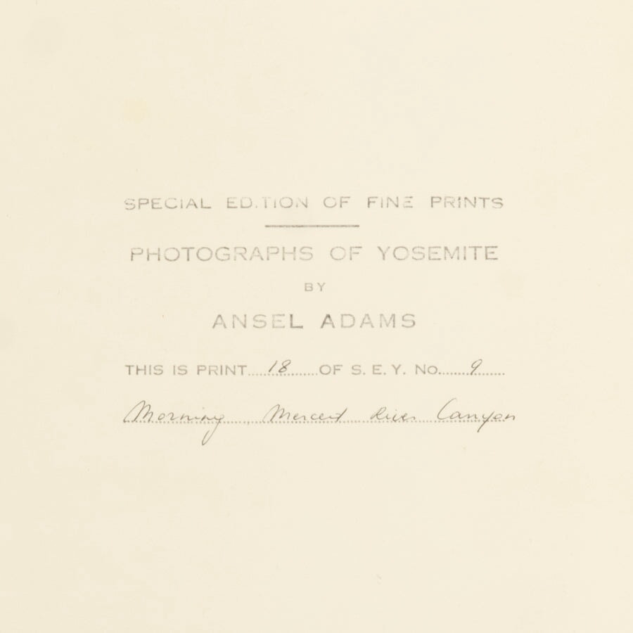 Morning, Merced River - Signed Special Edition Photograph Shop Ansel Adams 